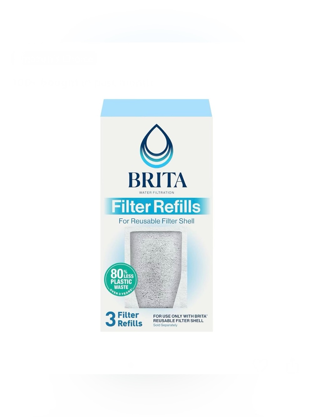 Brita Refillable Water Filter Refill Packs for Pitchers and Dispensers, BPA-Free